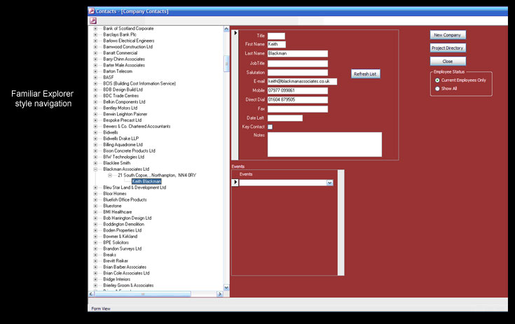 Familiar Explorer style navigation